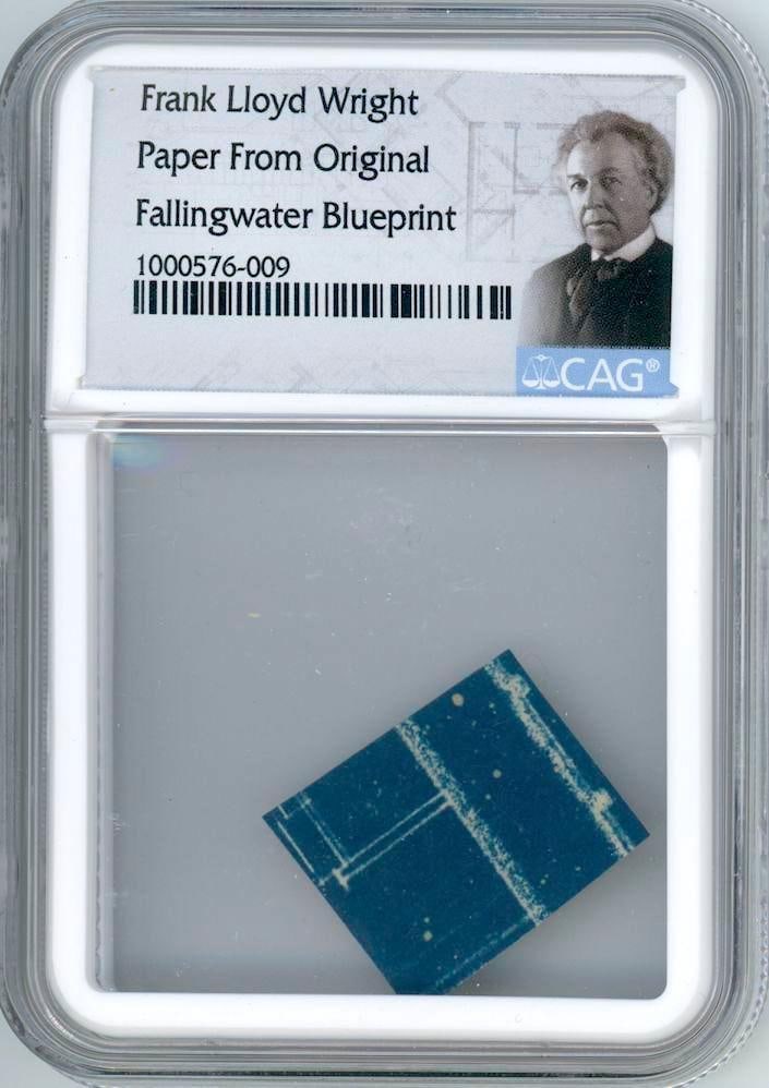 Frank Lloyd Wright Swatch From Fallingwater Working Blueprint (CAG) (1 of 2)