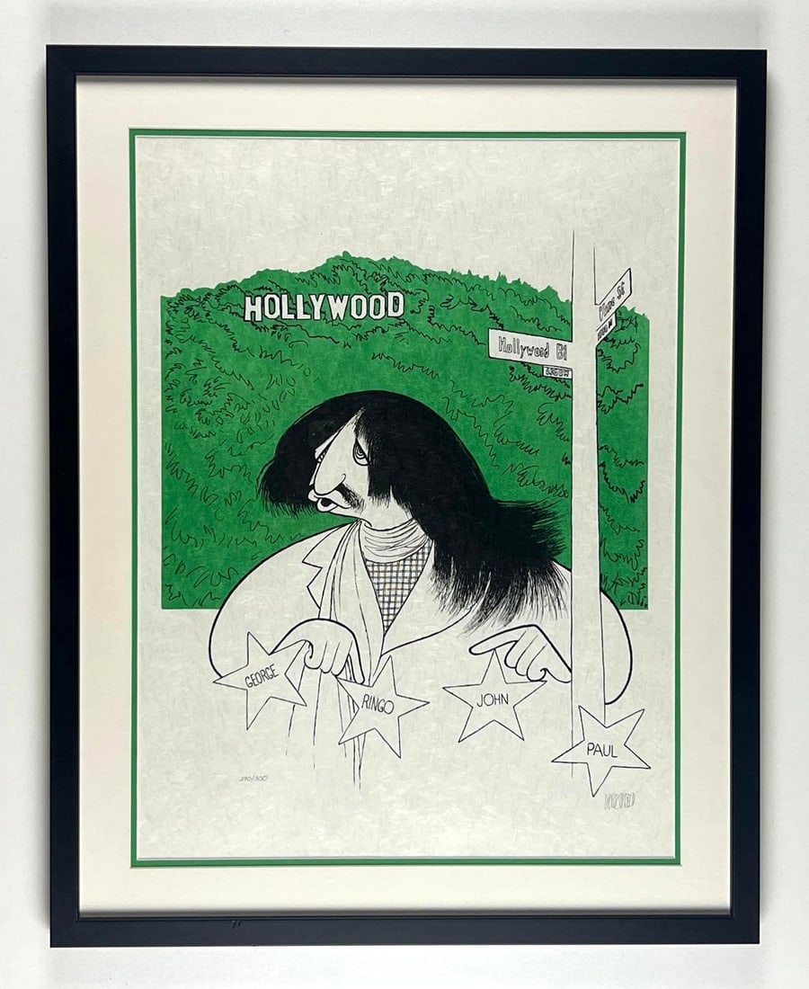 Beatles: Al Hirschfeld Signed "Ringo Starr (Hollywood Star)" Litho Framed (Third Party Guaranteed): Limited edition lithograph titled "Ringo Starr ...