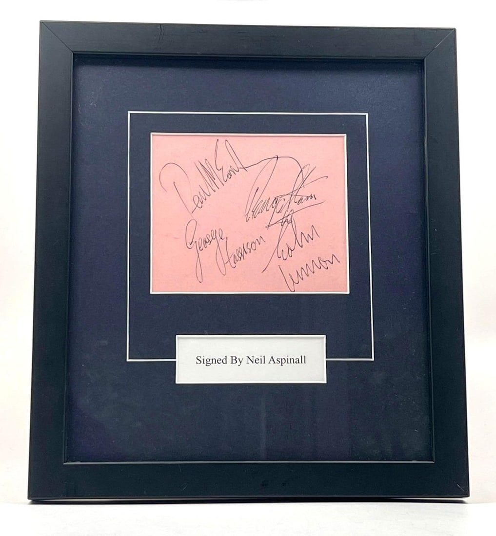 The Beatles: Neil Aspinall Signed Beatles Autographs Framed (1 of 2)