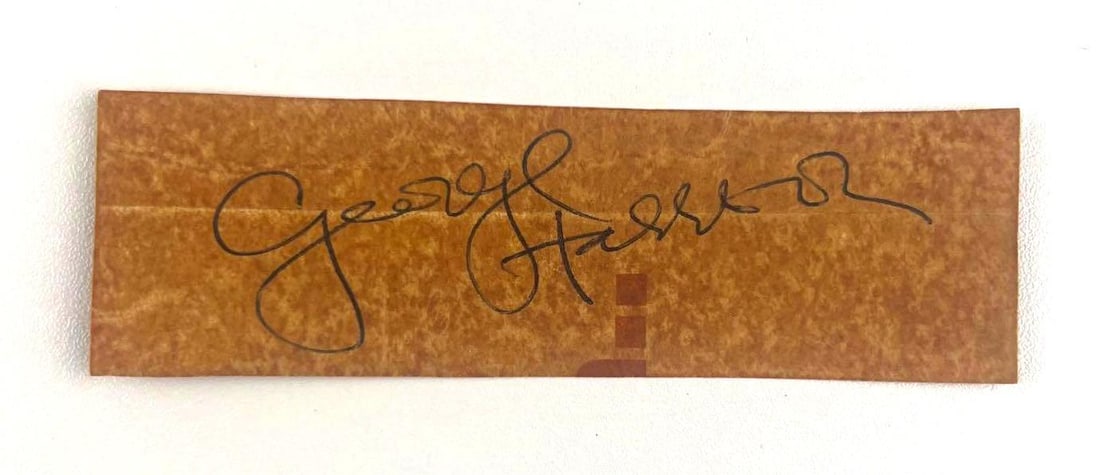 Beatles: George Harrison 1969 Signature (Tracks COA): George Harrison 1969 Bristol autograph, signed ...
