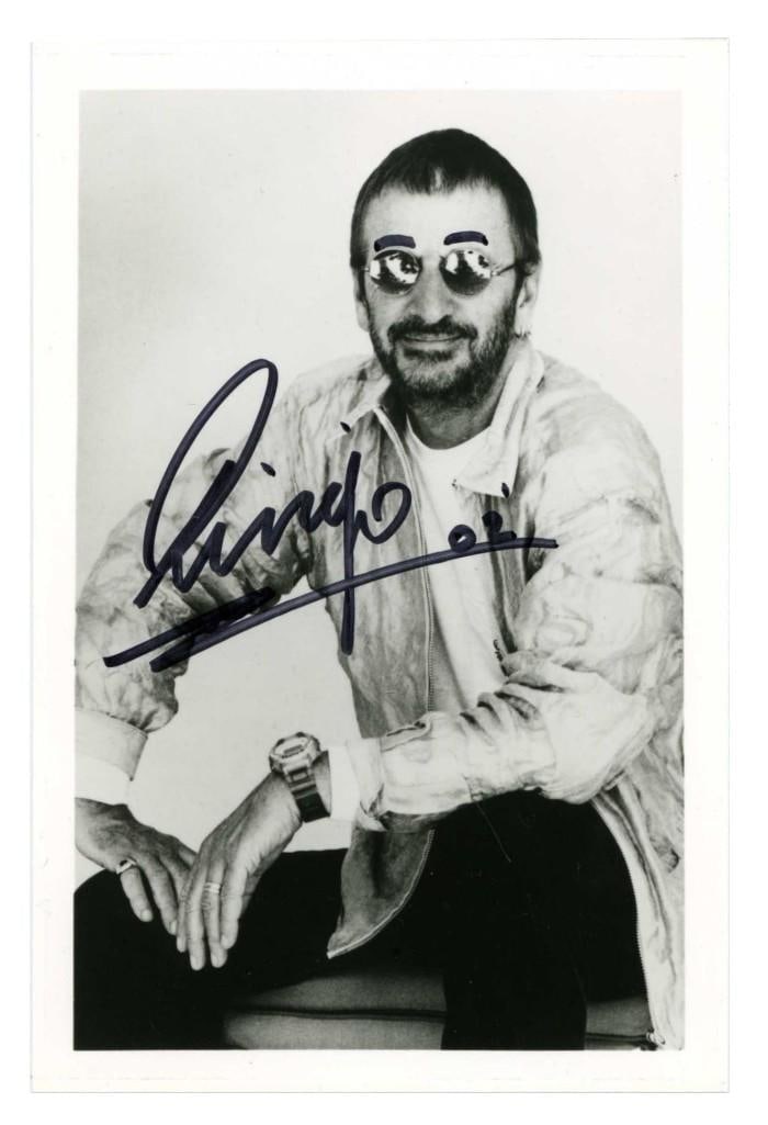 Ringo Starr Signed 2002 Promo 4" x 6" Photograph (Tracks COA): Black and white 4" x 6" promotional photograph ...