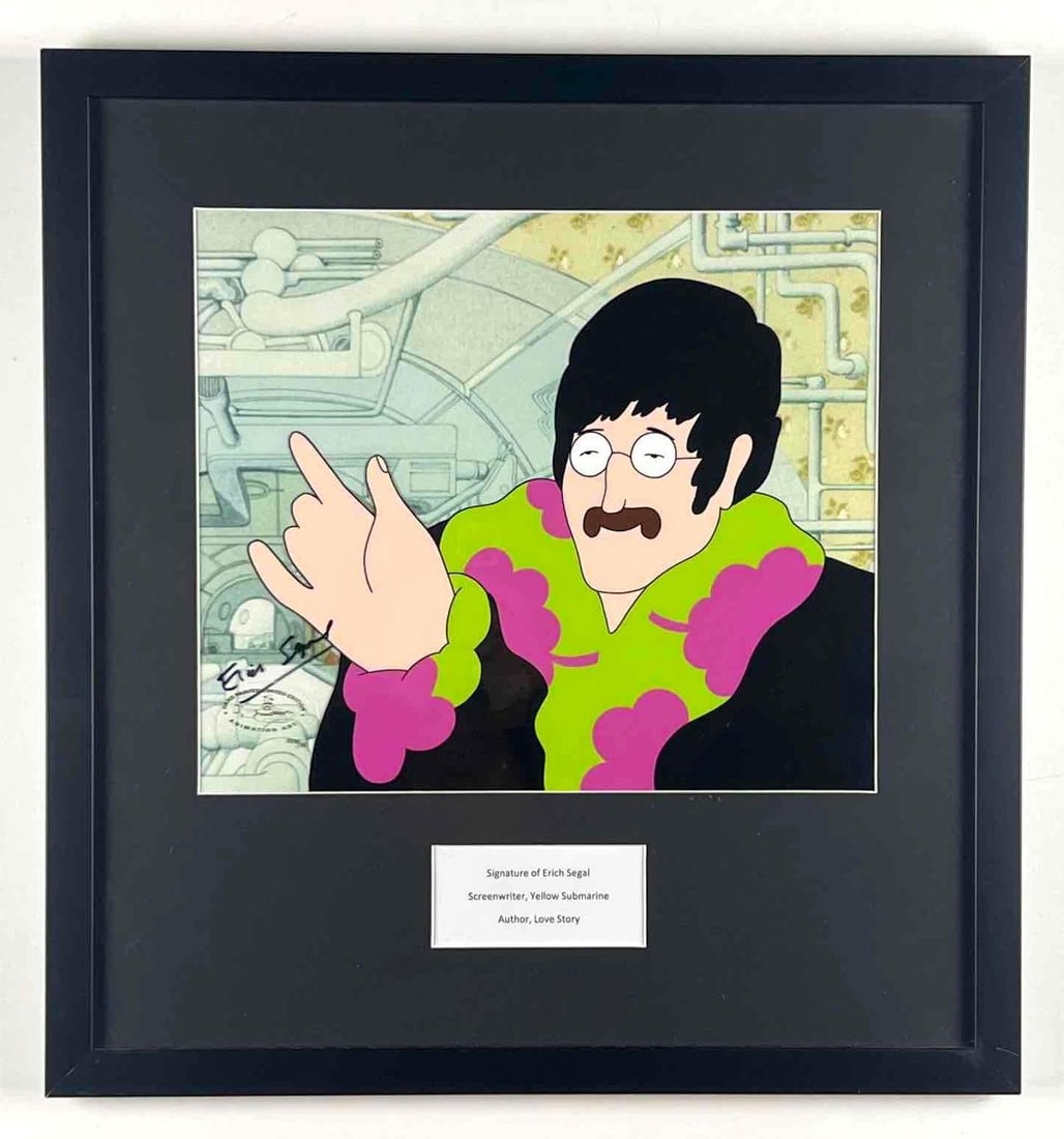 Beatles: Erich Segal Signed "Yellow Submarine" Animation Cel Framed (Third Party Guaranteed) (1 of 3)