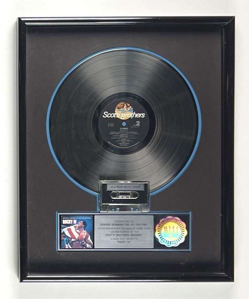 Rocky IV Original Motion Picture Soundtrack RIAA Platinum Album Award Presented to The Hit Factory (1 of 2)