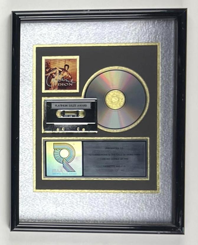 Celine Dion "The Colour of My Love" RIAA Platinum Sales Award Presented to The Hit Factory (1 of 2)