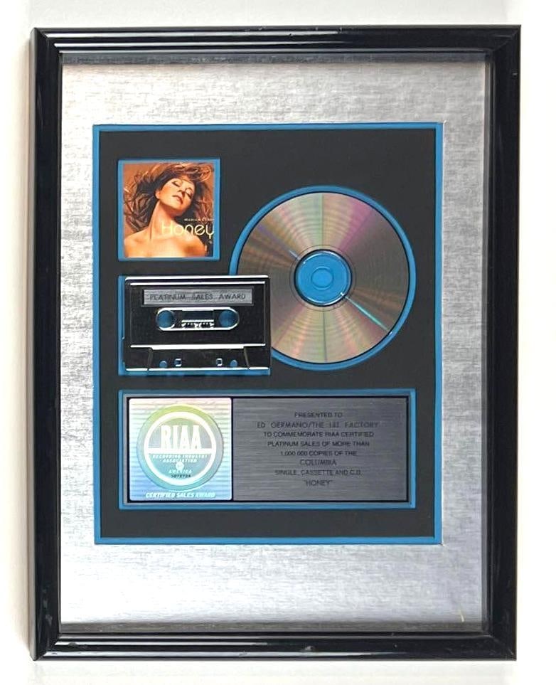 Mariah Carey "Honey" RIAA Platinum Single Sales Award Presented to The Hit Factory (1 of 3)