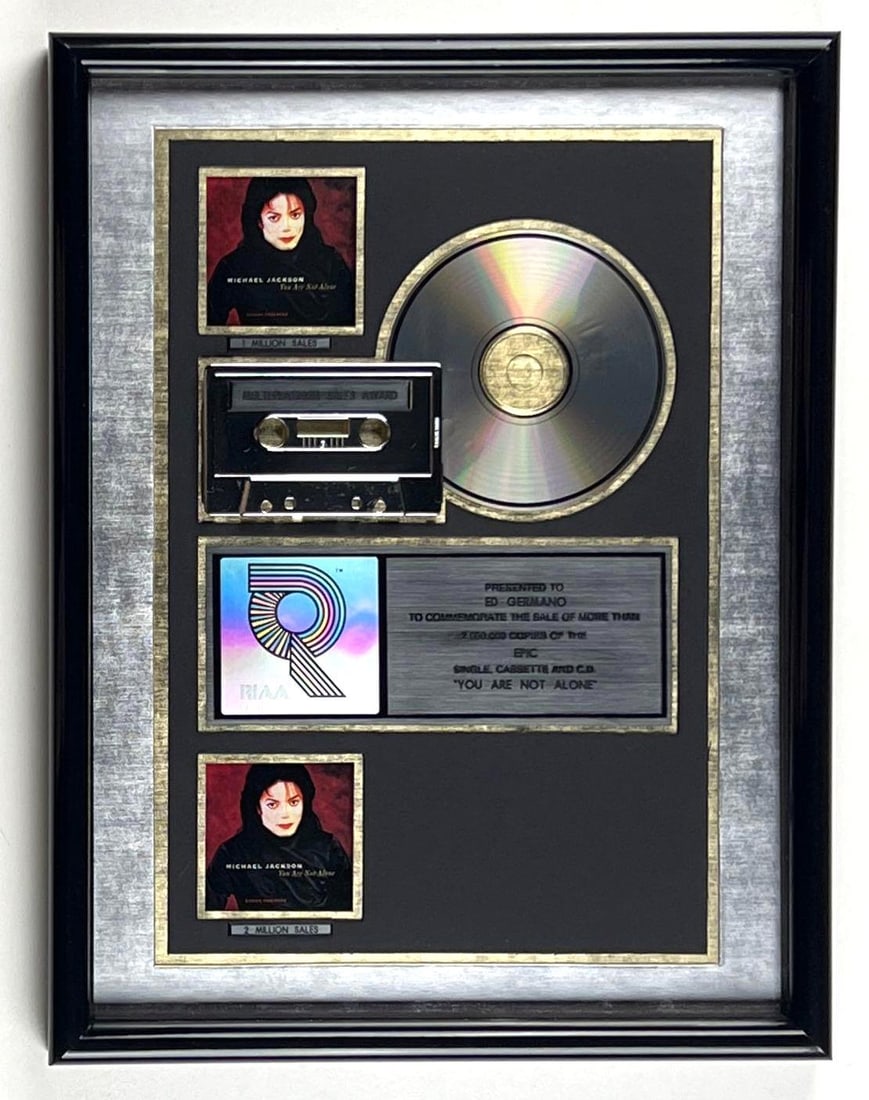 Michael Jackson “You Are Not Alone” RIAA Platinum Album Sales Award Presented to Ed Germ (1 of 2)
