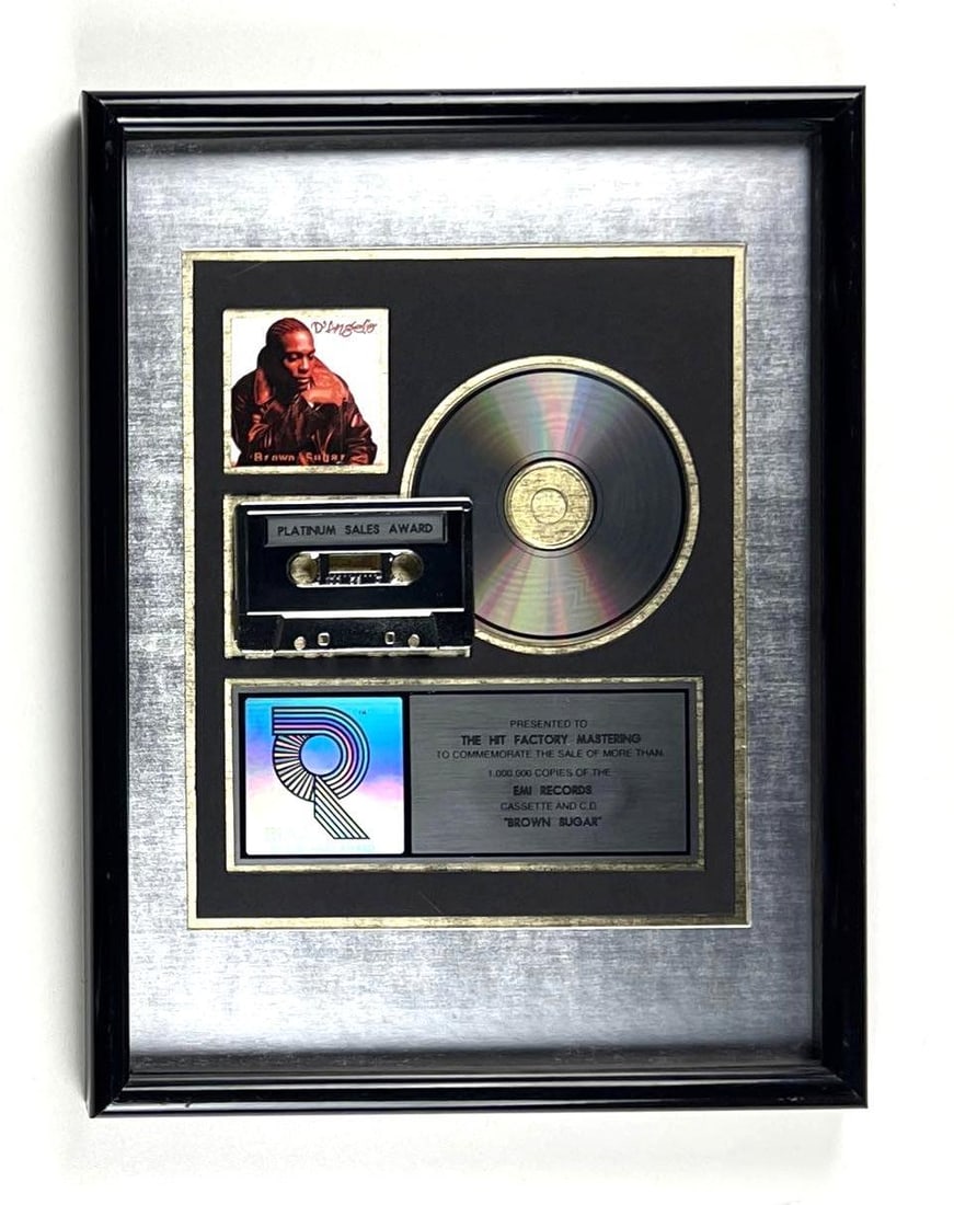D’Angelo “Brown Sugar” RIAA Platinum Album Sales Award Presented to The Hit Factor (1 of 2)