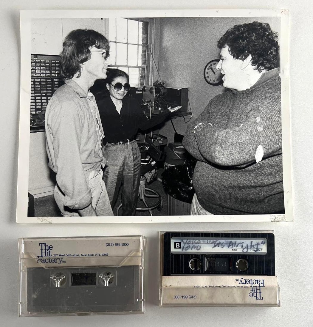 Yoko Ono Hit Factory Recording Tapes with John Lennon & Eddie Germano Photograph (1 of 4)