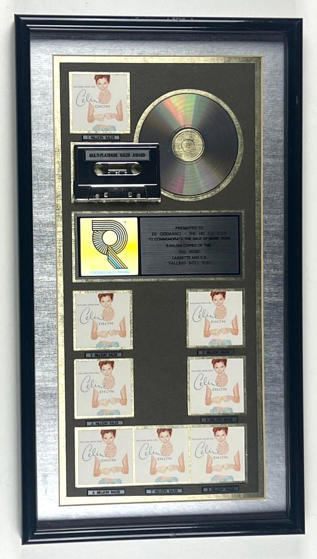 Celine Dion “Falling Into You"” RIAA Platinum Album Sales Award Presented to The Hit Fac (1 of 2)
