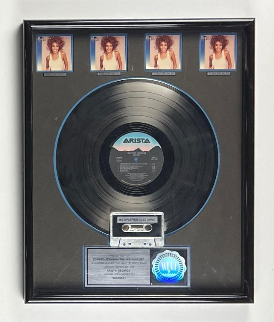 Whitney Houston “Whitney” RIAA Platinum Album Sales Award Presented to The Hit Factory (1 of 3)