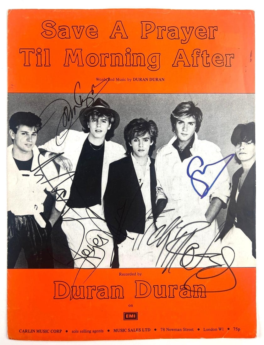 Duran Duran Group In-Person Signed "Save a Prayer" Sheet Music (5 Sigs) (Beckett/BAS) (1 of 4)