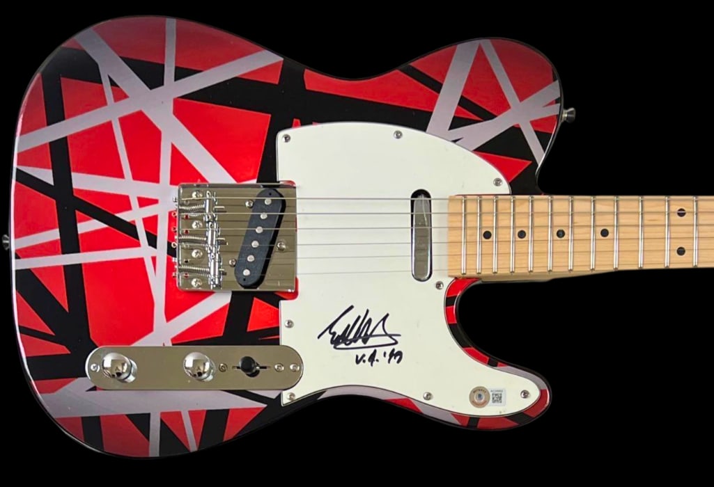 Eddie Van Halen In-Person Signed "Frankenstrat" Style Custom Guitar (Beckett/BAS Authentication) (1 of 4)