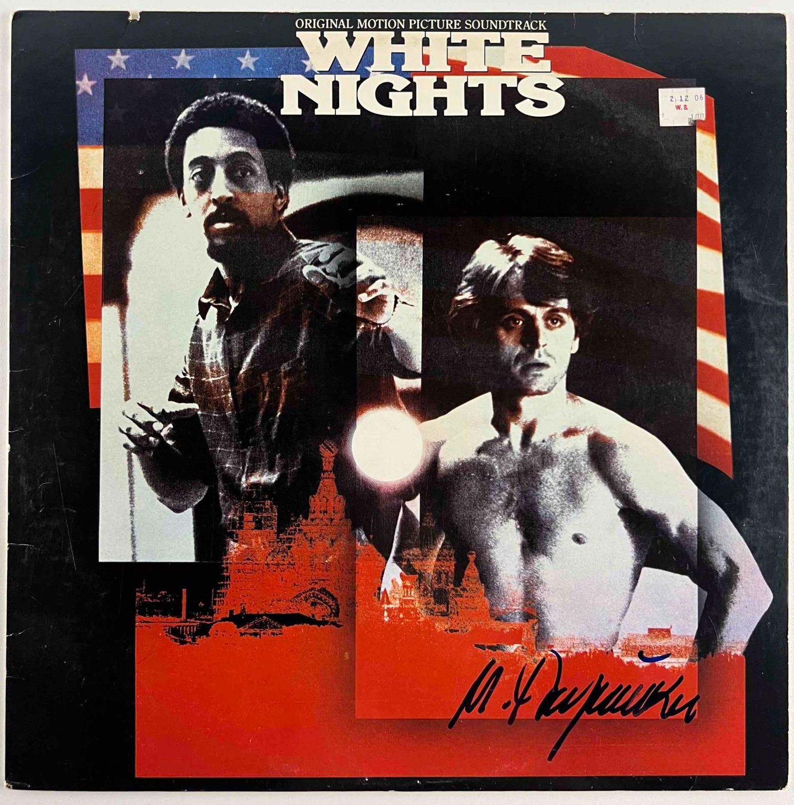 Mikhail Baryshnikov In-Person Signed "White Nights" Soundtrack Album (Beckett/BAS Authentication): "White Nights" original motion picture soundtrack album signed on the cover in black felt tip marker by Mikhail Baryshnikov. Record is included. Measuring approximately 12" x 12" and in very good cond