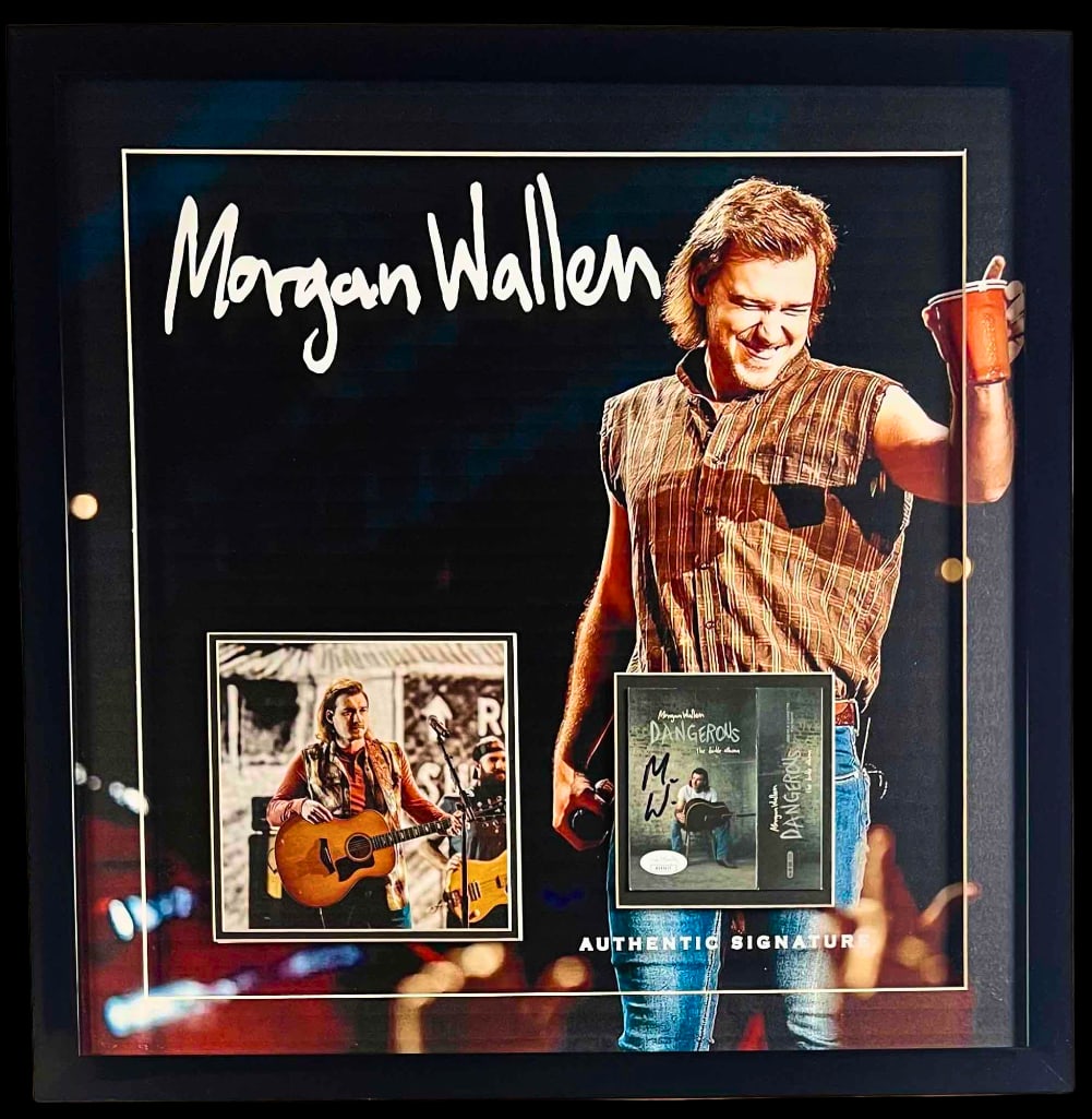 Morgan Wallen Signed "Dangerous" Cassette Insert in 21.5" x 21.5" Frame (JSA) (1 of 4)