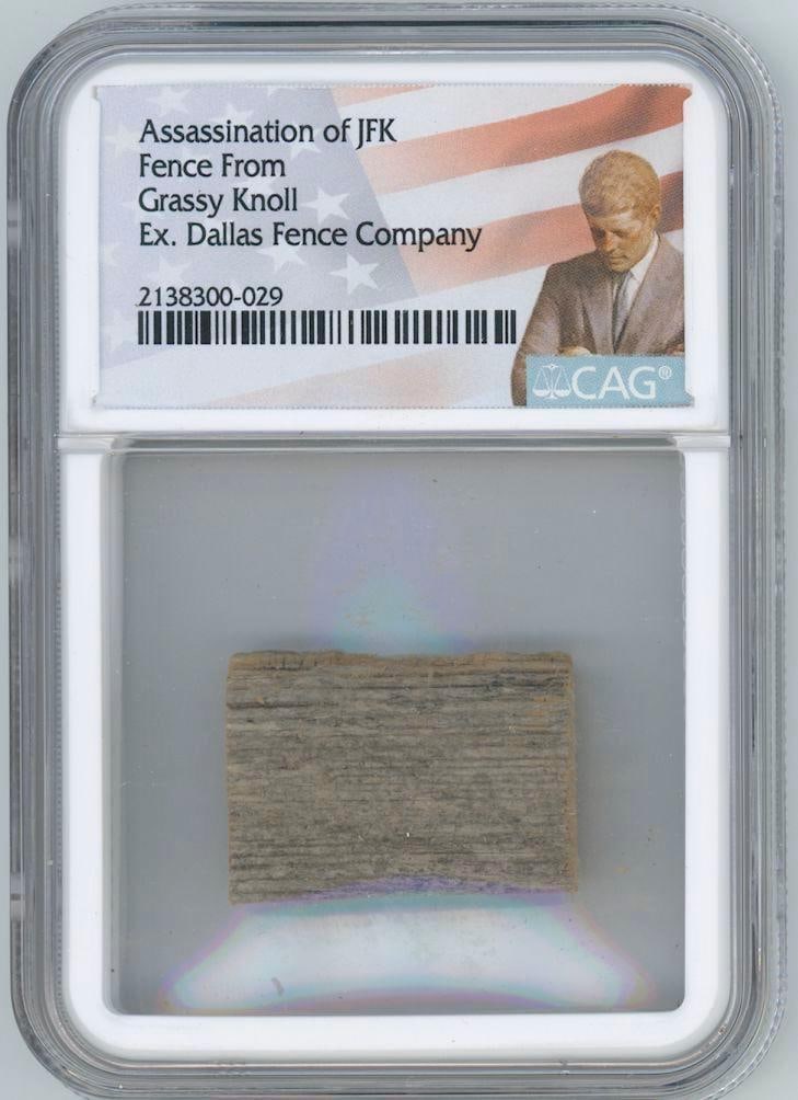 Kennedy Assassination "Grassy Knoll" Fence Artifact (Ex. Dallas Fence Company, CAG Encapsulated) (1 of 4)