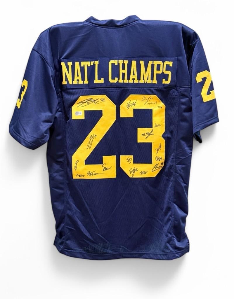 Michigan Wolverines 2023 National Champions Team Signed (17 Autos) (Beckett BAS) (1 of 5)