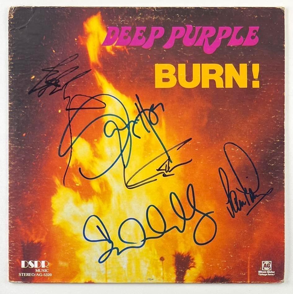 Deep Purple In-Person Group Signed “Burn” Album (4 Sigs) (Beckett/BAS Authentication) (1 of 5)