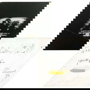 Beatles: John Lennon & Yoko Ono Signed 1969 Bed-In for Peace Photograph (Tracks COA): Extremely rare and sought-after black-and-white snapshot photograph of John Lennon and Yoko Ono, measuring 3.5" x 3.5," taken during a television interview and boldly signed on the reverse by both Joh