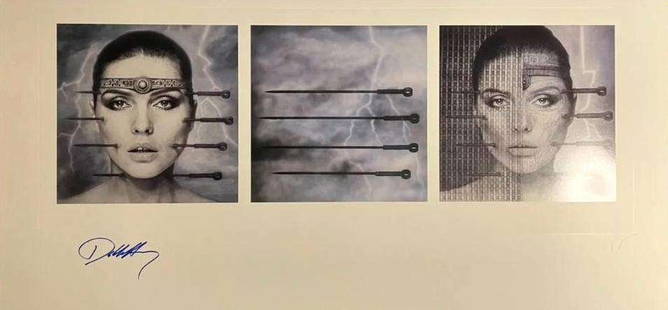 Debbie Harry Signed HR Giger “KooKoo” Lithograph (w/ Signing Photo) (Third Party Guarant: HR Giger “KooKoo” Lithograph 32" x 32" hand-signed by Debbie Harry in blue ink. Includes signing photo. A surreal fusion of art and punk rock history.Eaton & Brennan Auctions guarantees th
