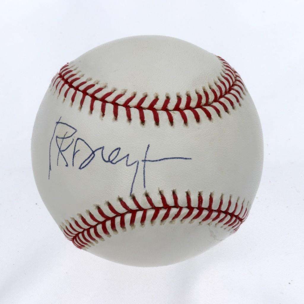 Richard Dreyfuss Signed Rawlings OML Baseball (JSA): Rawlings Official Major League (Selig) baseball signed in blue ink by actor Richard Dreyfuss. Clean ball with bold autograph. Richard Stephen Dreyfuss is an American actor, producer, and writer w