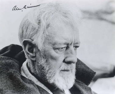 Star Wars: Alec Guinness Signed 8" x 10" Photo as Obi-Wan Kenobi “A New Hope" (Beckett/BAS): Scarce black and white 8” x 10” photograph of Alec Guinness in character as Obi-Wan Kenobi from Star Wars: A New Hope, crisply signed in black ink by the legendary Academy Award-winning ac