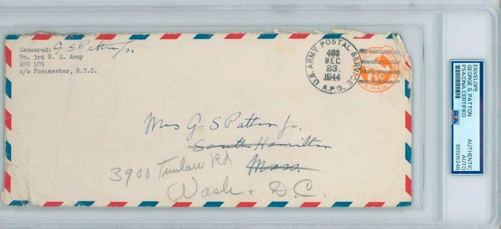 General George S. Patton Twice-Signed WWII-Era Censored Envelope (PSA Encapsulated) (1 of 3)