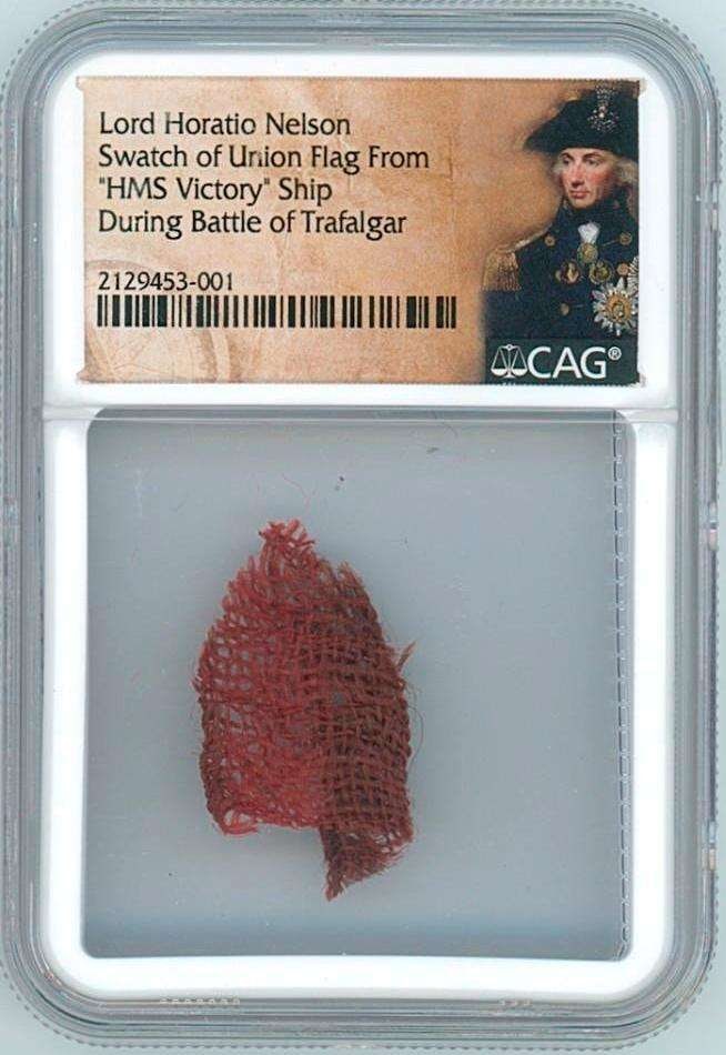Lord Nelson’s Union Flag Swatch Flown on HMS Victory at Trafalgar (CAG Encapsulated) (1 of 4)