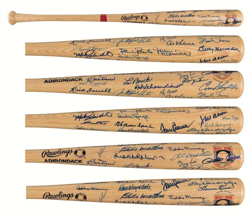 Hall of Famers: Willie Mays, Hank Aaron, Yogi Berra Ect. Signed Rawlings Bat (30+ Sigs) (JSA) (1 of 8)