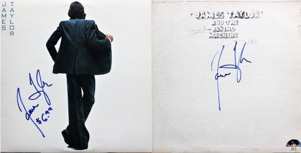 James Taylor Signed Lot (2) Albums "In My Pocket" & "Flying Machine" Albums (ACOA Authentication) (1 of 2)