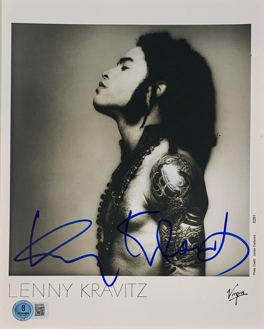 Lenny Kravitz Signed 10" x 8" Promo Photo (Beckett/BAS Authentication) (1 of 2)