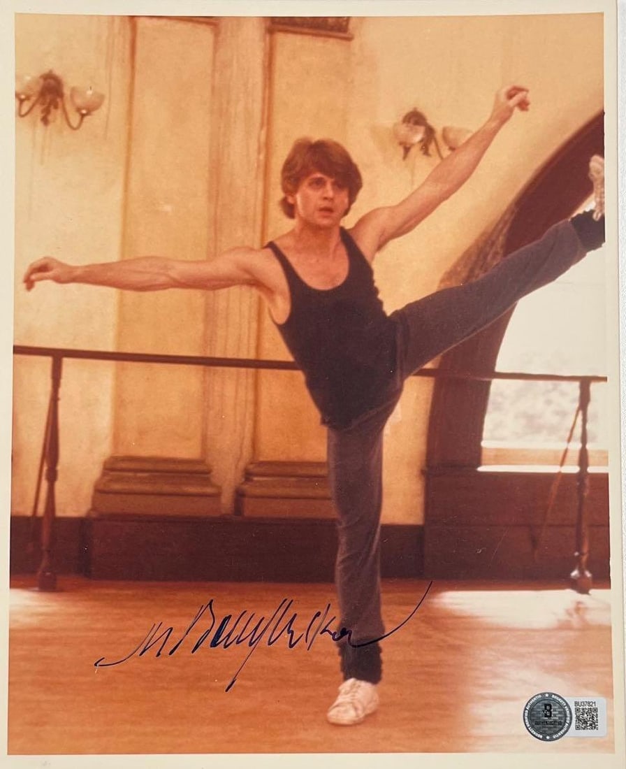 Mikhail Baryshnikov Signed 10" x 8" Photo (Beckett/BAS Authentication): Color 10" x 8" photo signed in blue felt tip marker by dancer and actor Mikhail Baryshnikov. In fine condition. Authenticated by Beckett/BAS, with their official hologram affixed to the front bottom r