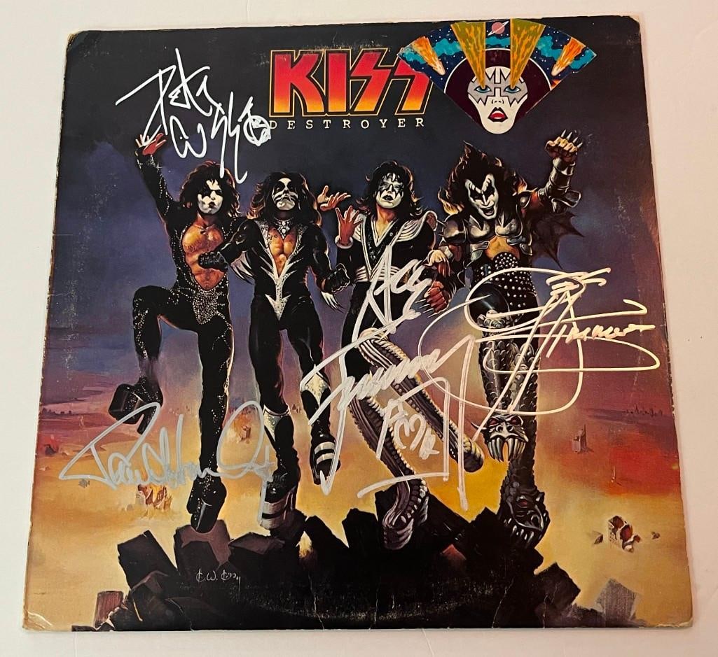 KISS Original Lineup Fully Group Signed "Destroyer" Album (4 Sigs) (Third Party Guaranteed) (1 of 1)