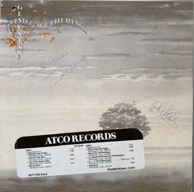 Genesis Group Signed “Wind & Wuthering” LP (2 Sigs) (Third Party Guaranteed): “Wind & Wuthering” LP signed on the cover in black ballpoint pen by Genesis bandmembers Phil Collins and Mike Rutherford. Measuring approximately 12” x 12” and in fine conditio