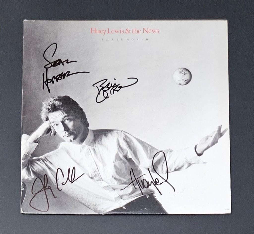 Huey Lewis & The News Signed "Small World" Album (4 Sigs) (Third Party Guaranteed) (1 of 1)