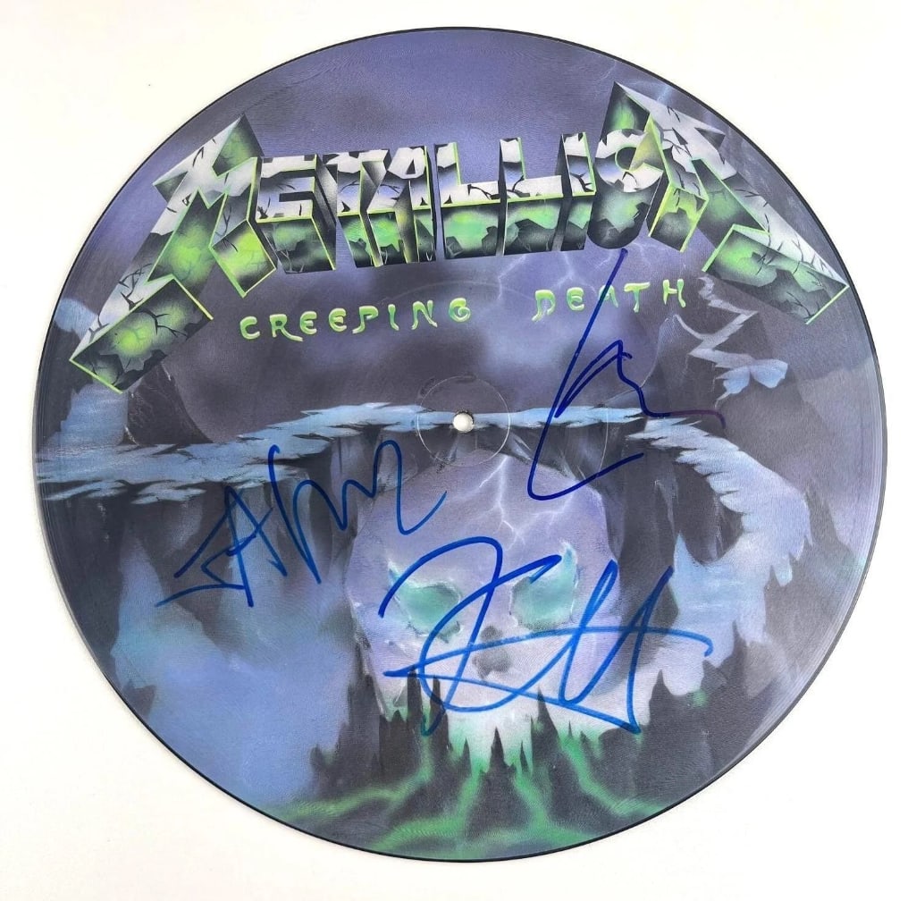 Metallica Group Signed "Creeping Death" Picture Disc (3 Sigs) (Beckett/BAS) (1 of 6)