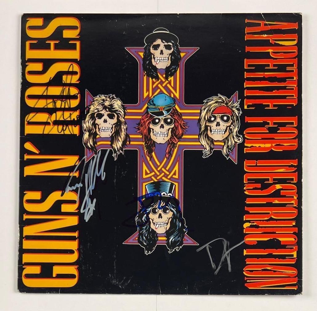 Guns N’ Roses Group Signed "Appetite for Destruction" Album (4 Sigs) (Beckett/BAS Authenticati (1 of 6)