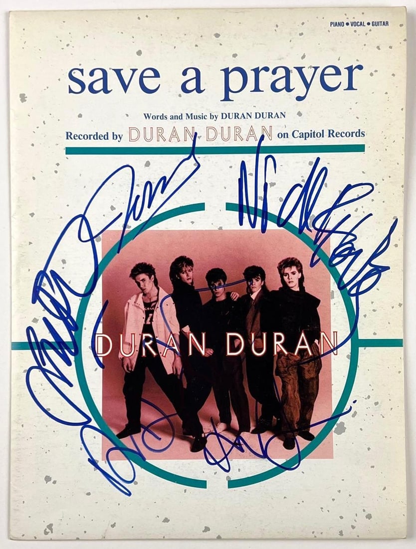 Duran Duran Vintage Fully Group Signed "Save a Prayer" Sheet Music (5 Sigs) (Beckett/BAS Auth.) (1 of 6)