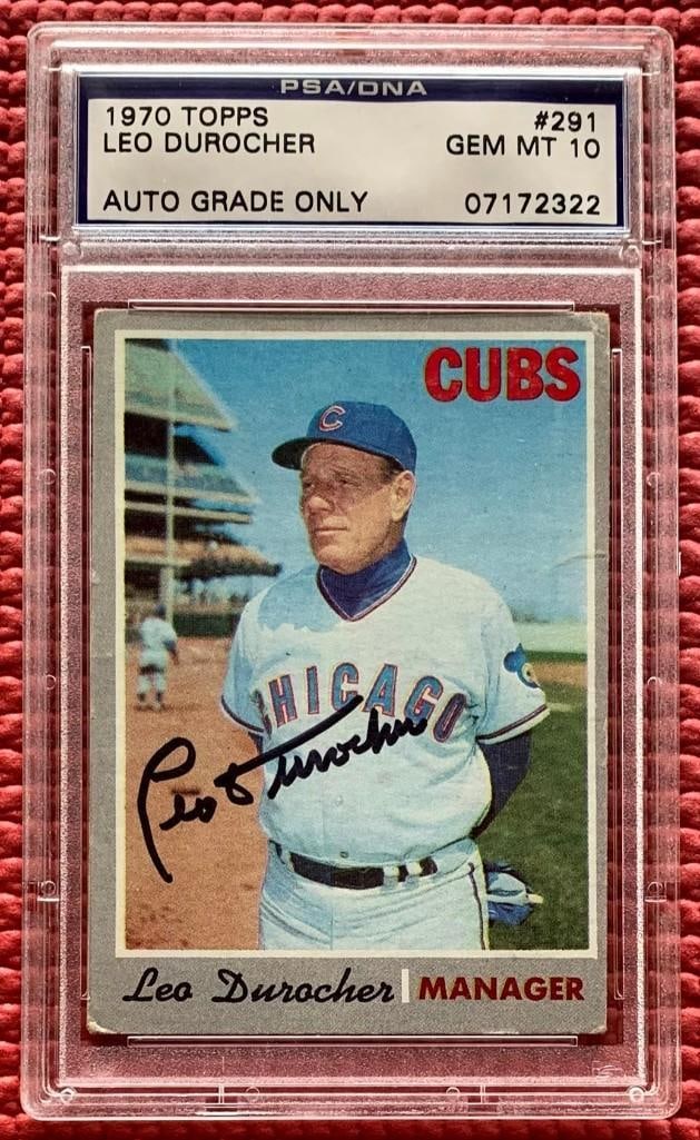Leo Durocher Signed Slabbed 1970 Chicago Cubs Manager Topps Card (PSA DNA Authentication) (1 of 2)