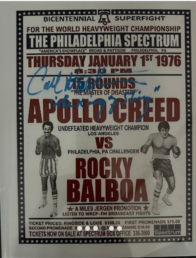 Rocky Cast Signed Photo & Mini Poster Inside 33" x 33" Framed Display (2 Sigs) (Beckett/BAS) - 3