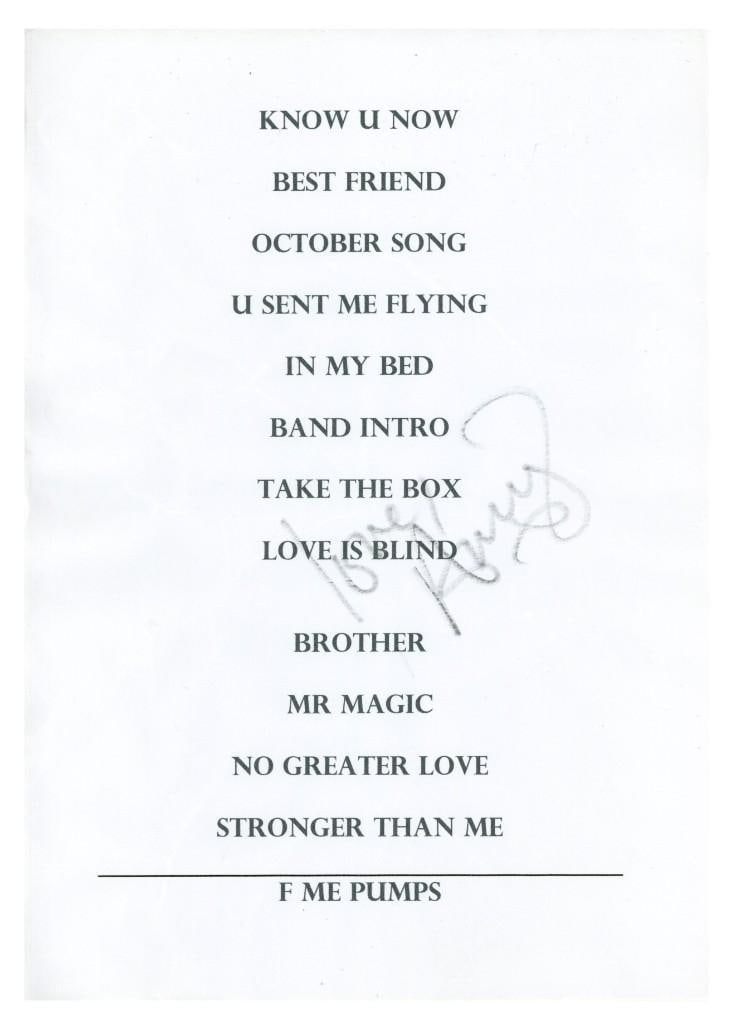 Amy Winehouse Signed 11.75" x 8.25" "Frank" 2003 Set List (Tracks Authentication) (1 of 1)