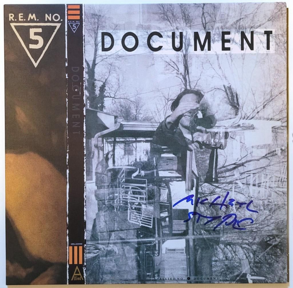 R.E.M: Michael Stipe Signed "Document" Album (Beckett/BAS Authentication) (1 of 2)