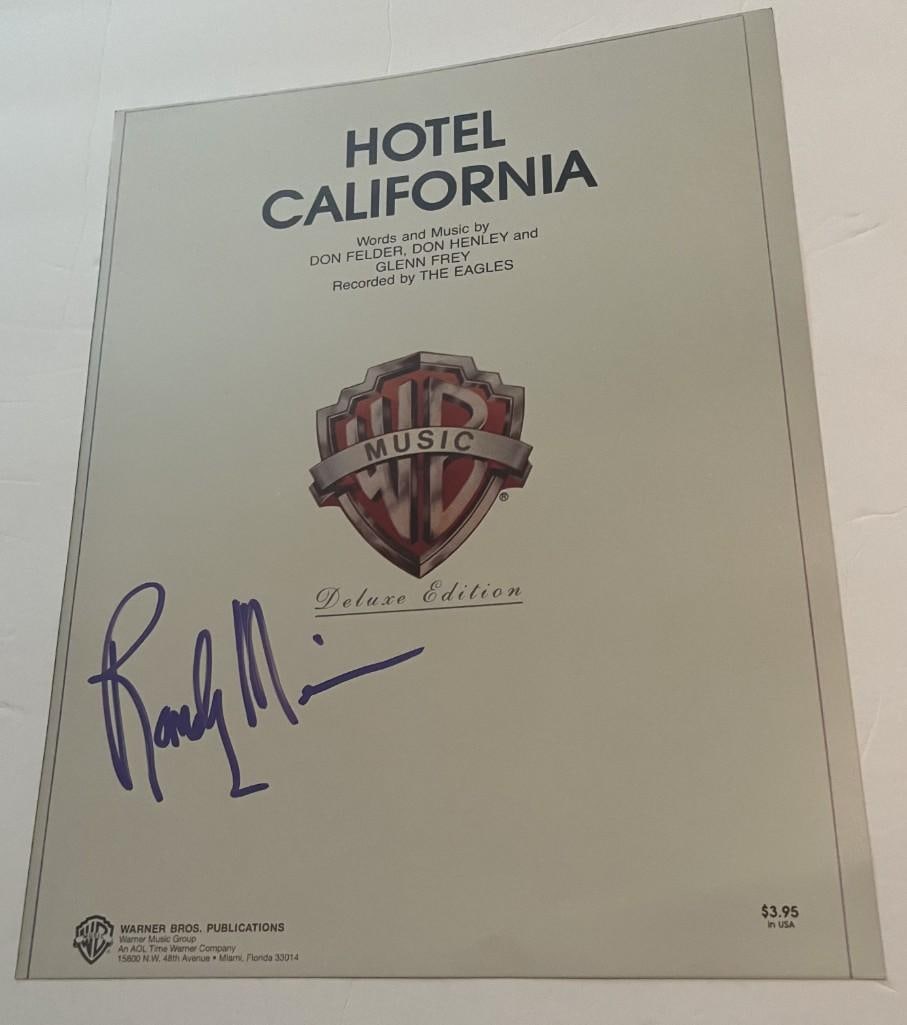 Eagles: Randy Meisner Signed 14" x 11" "Hotel California" Sheet Music (Third Party Guaranteed) (1 of 1)
