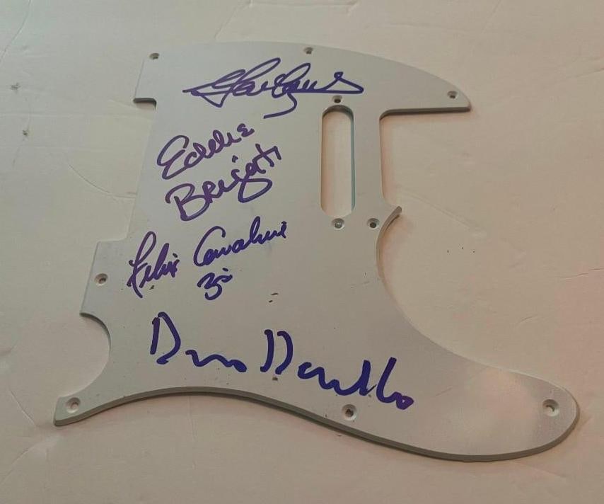The Young Rascals Original Lineup Fully Group Signed Telecaster Pick Guard (4 Sigs) (TPG) (1 of 1)