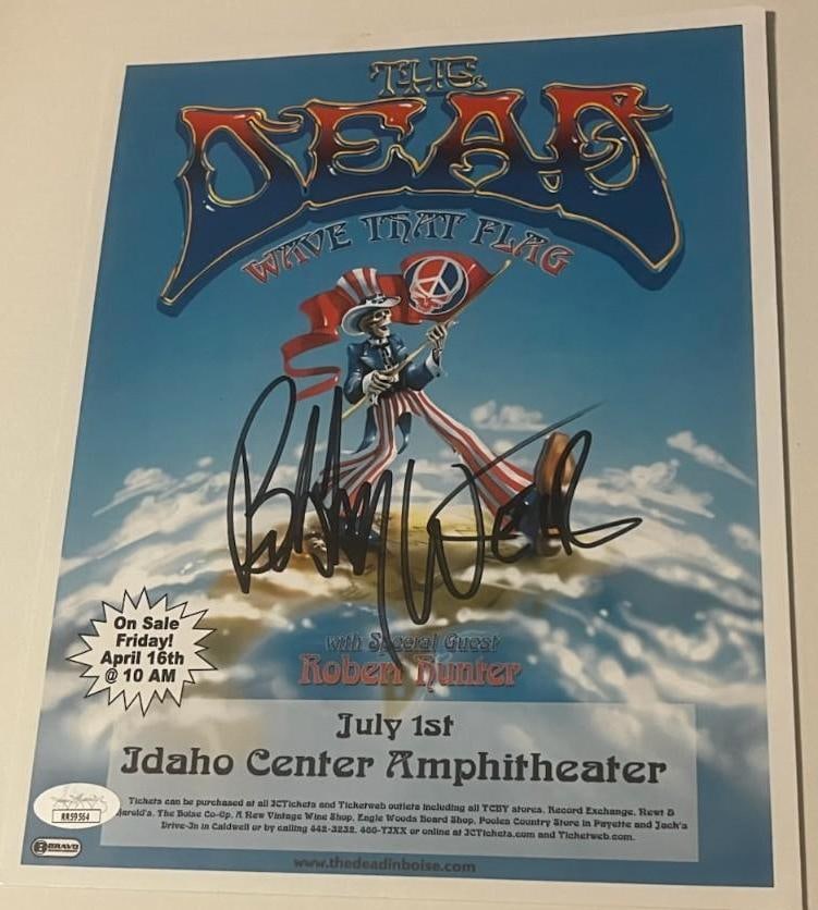 Grateful Dead: Bob Weir Signed "The Dead" Boardstock Advertisement (JSA Authentication) (1 of 2)
