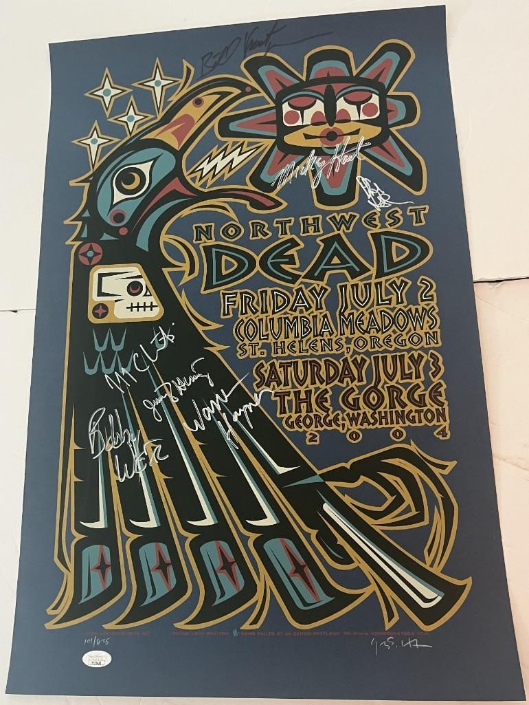 The Grateful Dead Group Signed 23" x 17" "Northwest Dead" Poster (7 Sigs) (JSA Authentication) (1 of 4)