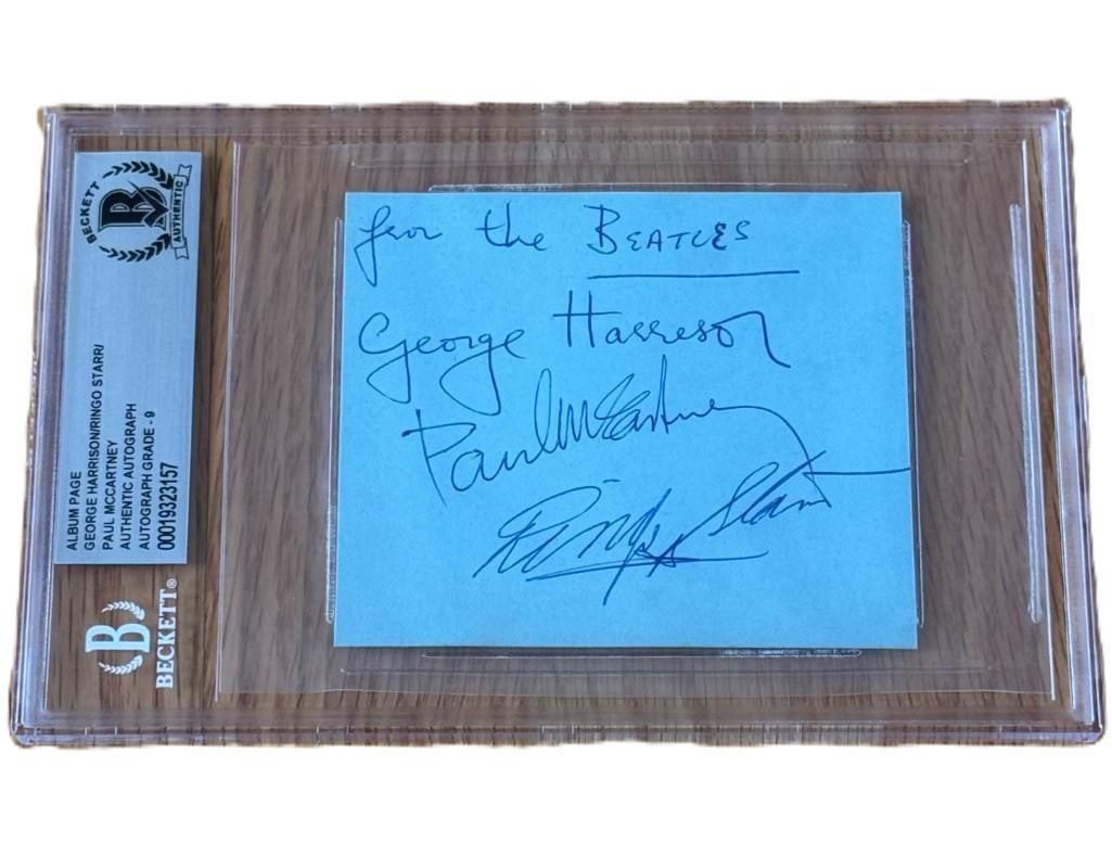 The Beatles Group Signed Slabbed Album Page (3 Sigs) (Beckett/BAS Authentication) (1 of 3)