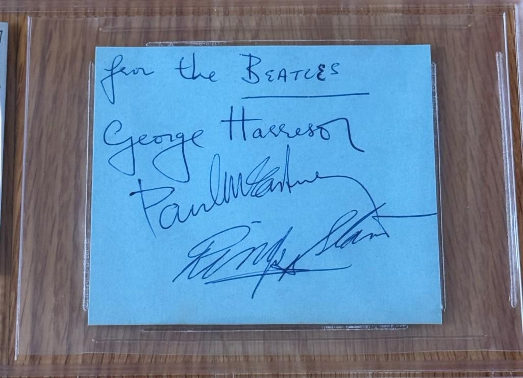 The Beatles Group Signed Slabbed Album Page (3 Sigs) (Beckett/BAS Authentication) - 2
