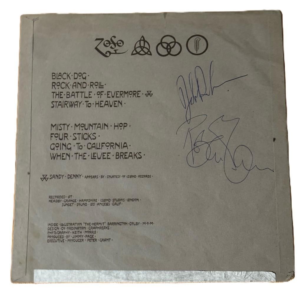 Led Zeppelin Group Signed "IV" Album Sleeve (2 Sigs) (JSA Authentication) (1 of 4)