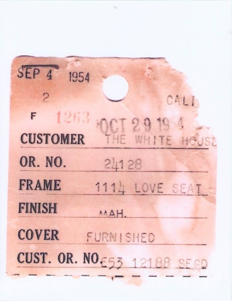 Theodore Roosevelt White House Loveseat Silk Fragment (CAG) - 3