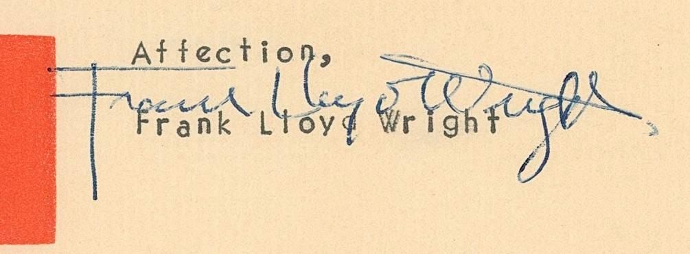Frank Lloyd Wright 1954 Signed Letter on Taliesin West Letterhead - 2